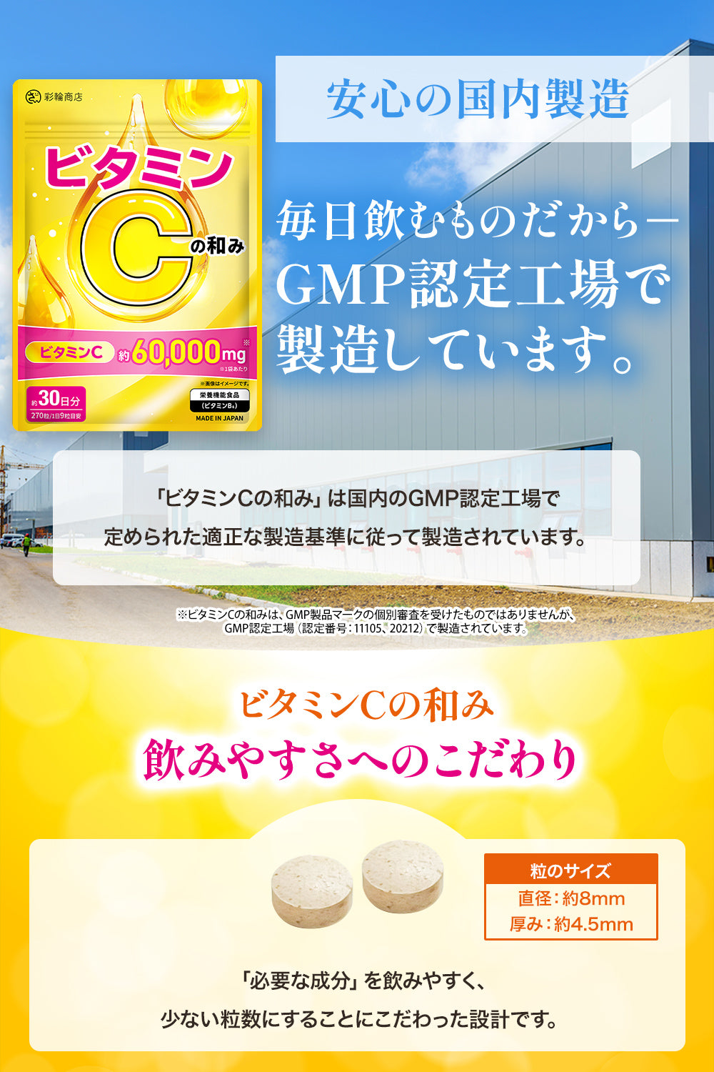 ビタミンCの和み リポソームビタミンC 高濃度 サプリ 30日分 270粒