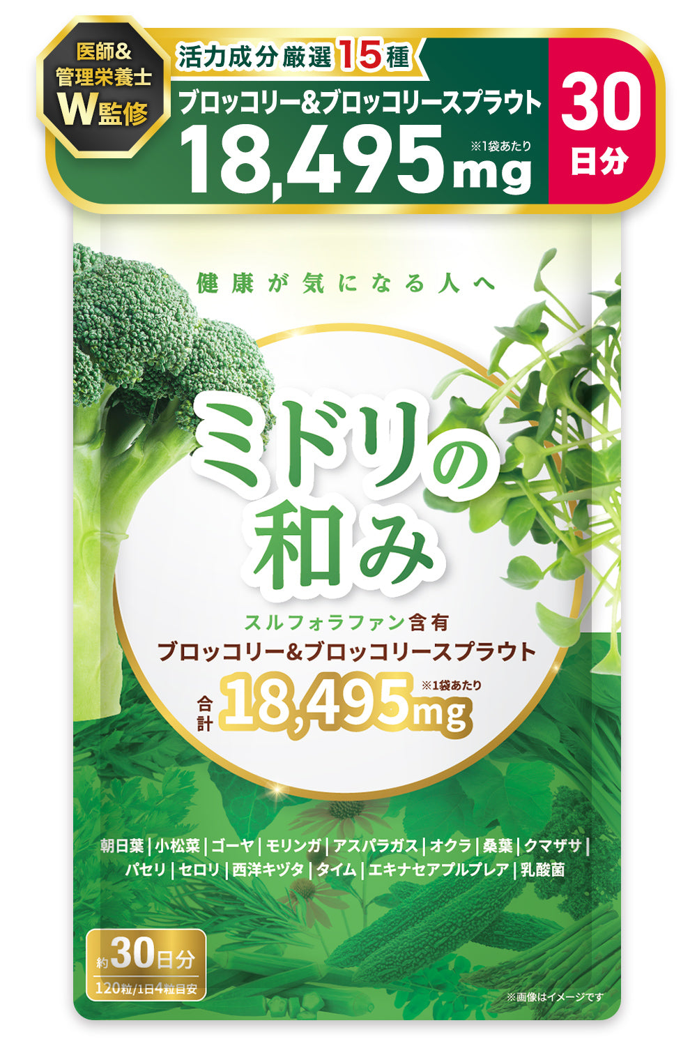 ミドリの和み スルフォラファン サプリ 国内製造  約30日分 120粒