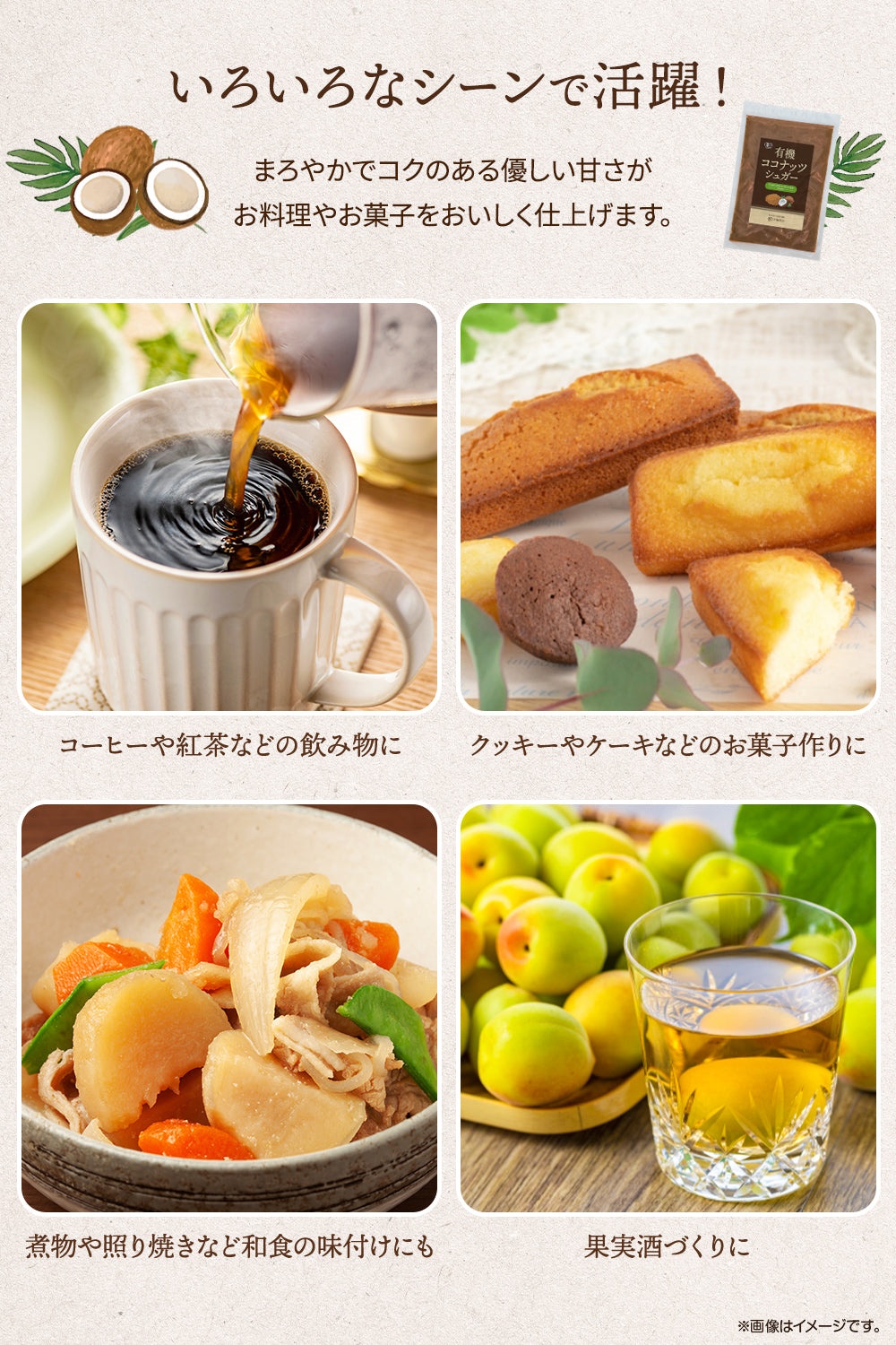 ココナッツシュガー オーガニック 有機JAS 無添加 低GI食品 250g – 彩